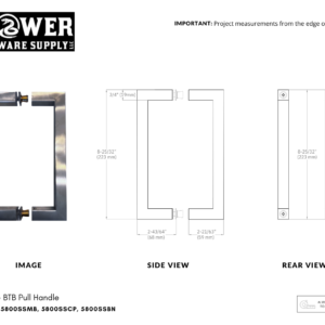 8" Pull Handle Square - 5800SS