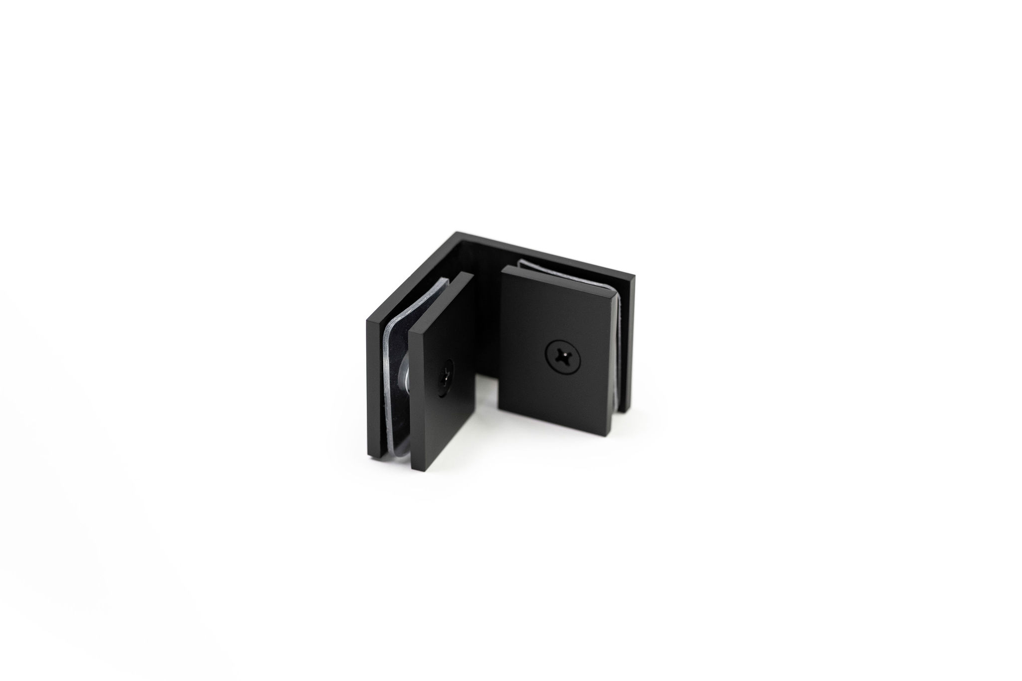 thumbnail image 2 of Brass Glass Clamp Square U-Shaped Shower Door Hardware For 8-12mm Tempered Panel Bathroom Fixture Chrome/Brushed/Black/Gold(Gold 2 of 11