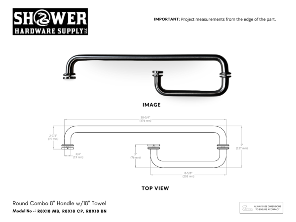8" x 18" Combi Handle