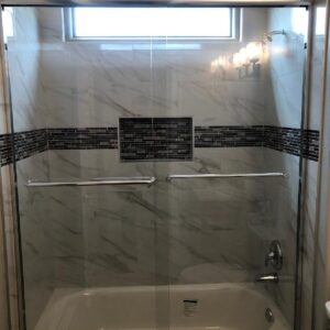 Euro Head ByPass Tub - LESKD1 Complete with 1/4" Glass - Shower Door 60" x 57.25"