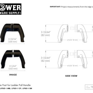 Offset Stand Off for 1.25 Ladder BTB Ladder Pulls Complete set of 4 pieces