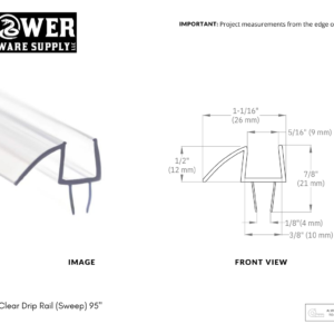 Polycarb Clear Drip Rail (Sweep) 95" - M938C-95