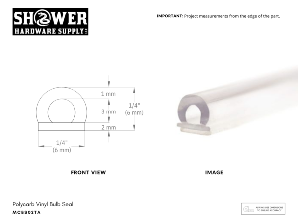 Polycarb Vinyl Bulb Seal - MCBS02TA