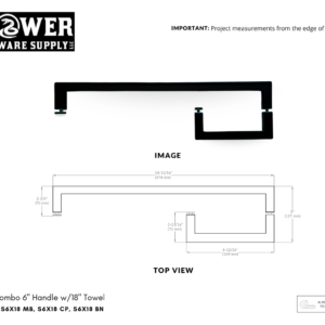 6" x 18" Square Combi Handle
