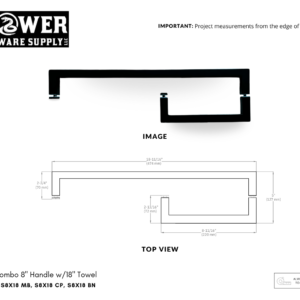 8" x 18" Square Combi Handle
