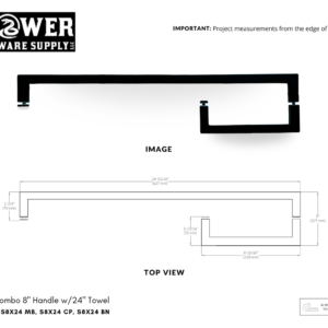 8" x 24" Square Combi Handle